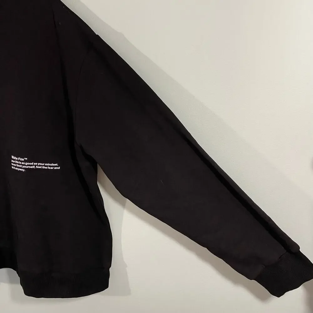 White Fox Boutique Black Sweatshirt with Pink Lettering - Picture 8 of 9